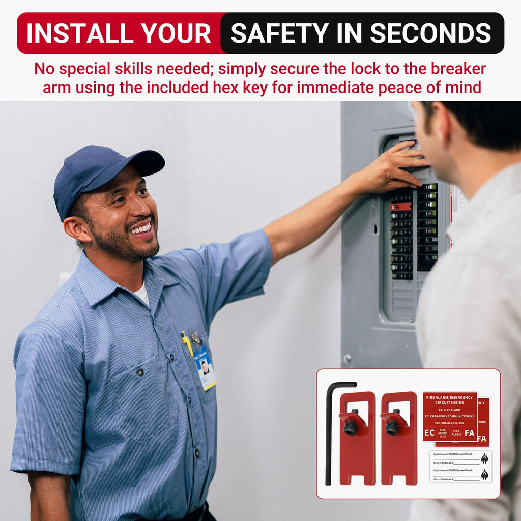 ELOCK-FA Fire Alarm Breaker Lockout Kit, 10 Sets