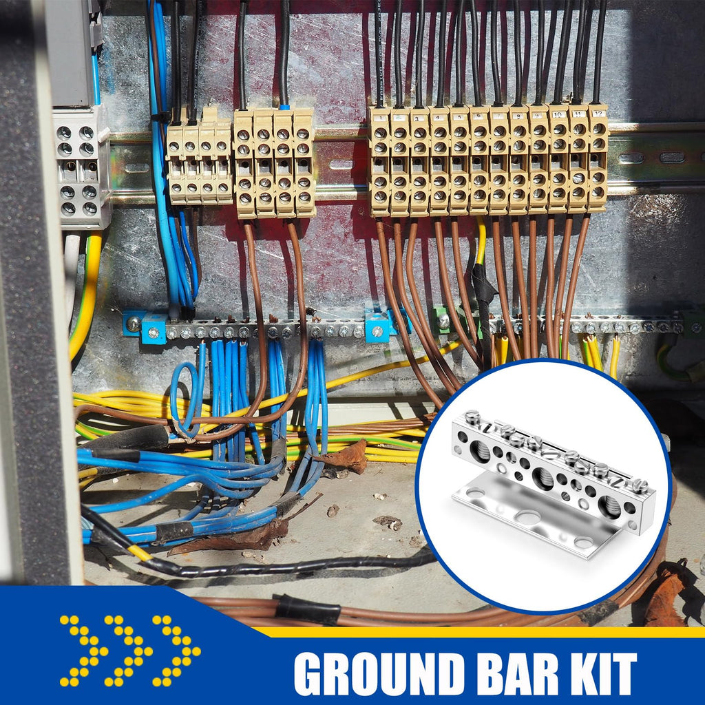 Relaxweex 2 Pcs Ground Bar Kit with 11 Terminal Positions