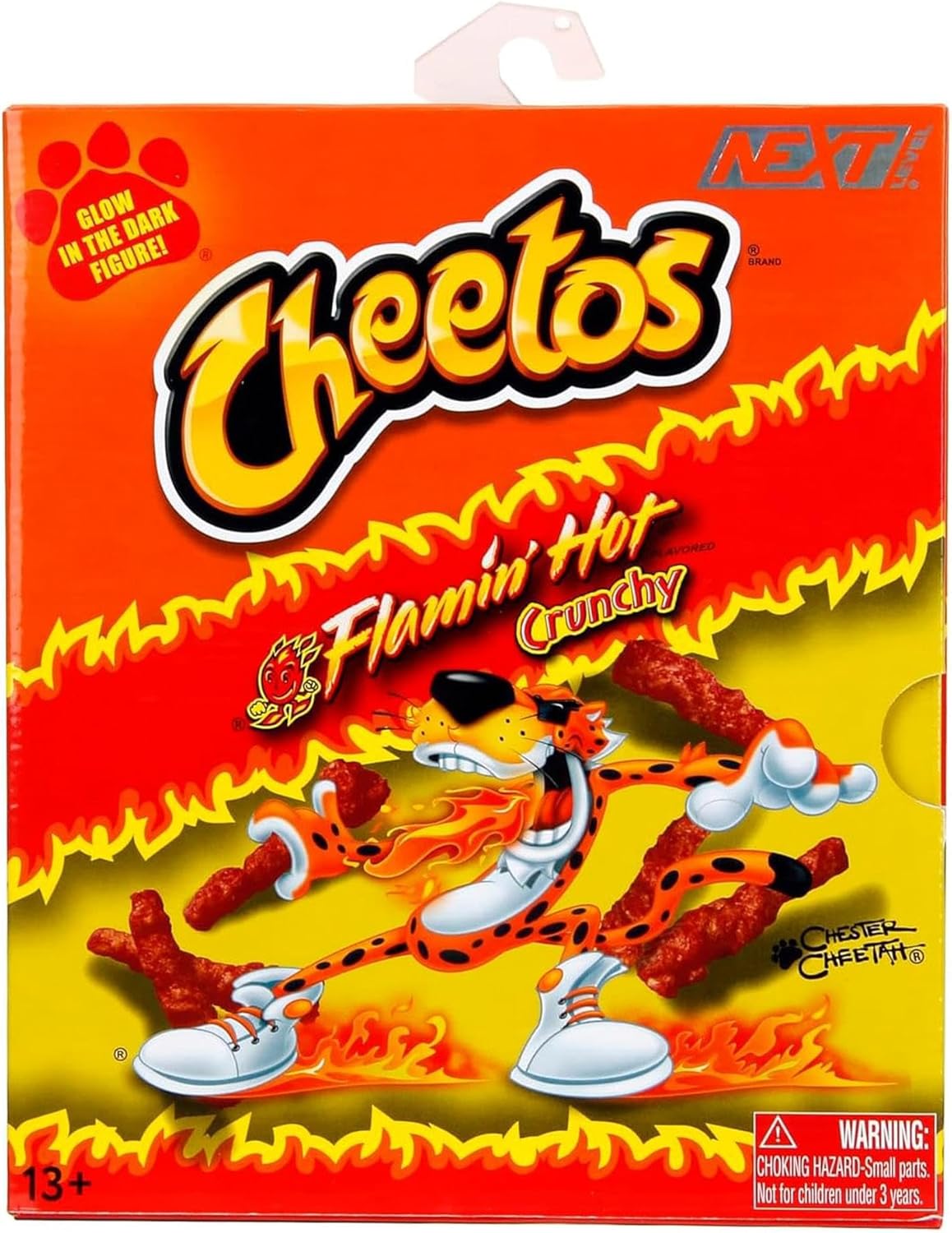 Toys Cheetos Chester Cheetah Action Figure Flamin' Hot Glow in The Dark – 6” Articulated Exclusive, with Bag of