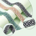 3 Colors 15 Yards Jacquard Ribbon Trim, Boho Striped Woven Trim