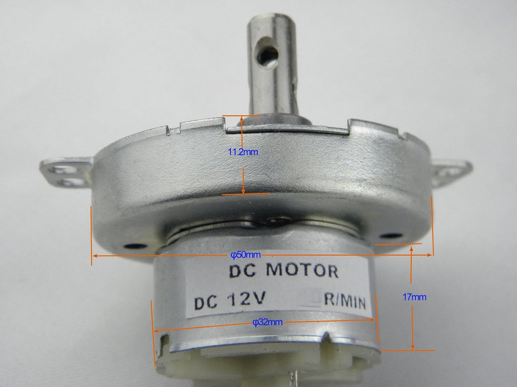 CHANCS 12V DC Gearbox Motor JS-50 10RPM CW/CCW Electric Motor with M4 Thread Hole Shaft Reduced DC Motor