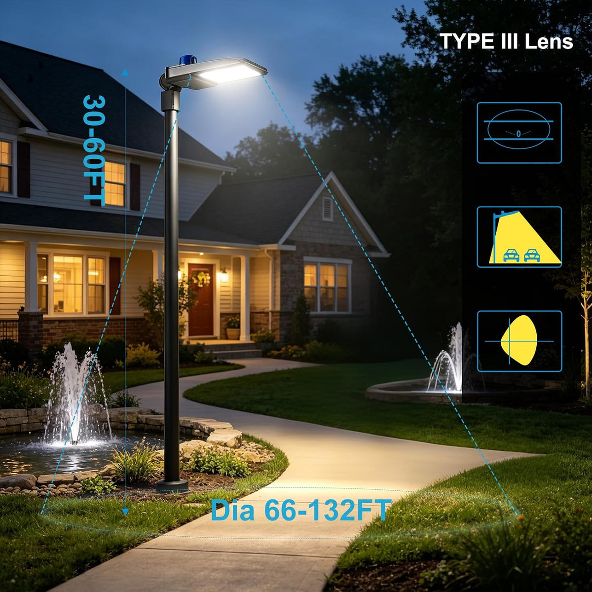 Lightdot 2Pack Parking Lot Light Outdoor 480W LED Pole Light with Photocell