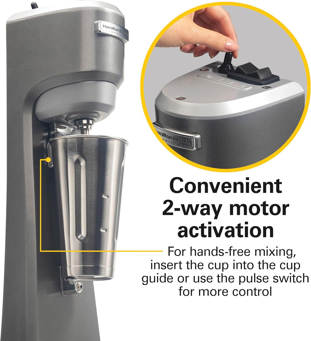 HMD200R Single-Spindle Drink Mixer, 3 Speed Universal Motor, Hands-Free Operation, NSF Certified