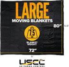 Moving Blankets Heavy Duty 72"x80" 2-Pack (95 lbs/doz), Padded Furniture Blankets for Moving, Shipping, and Storage