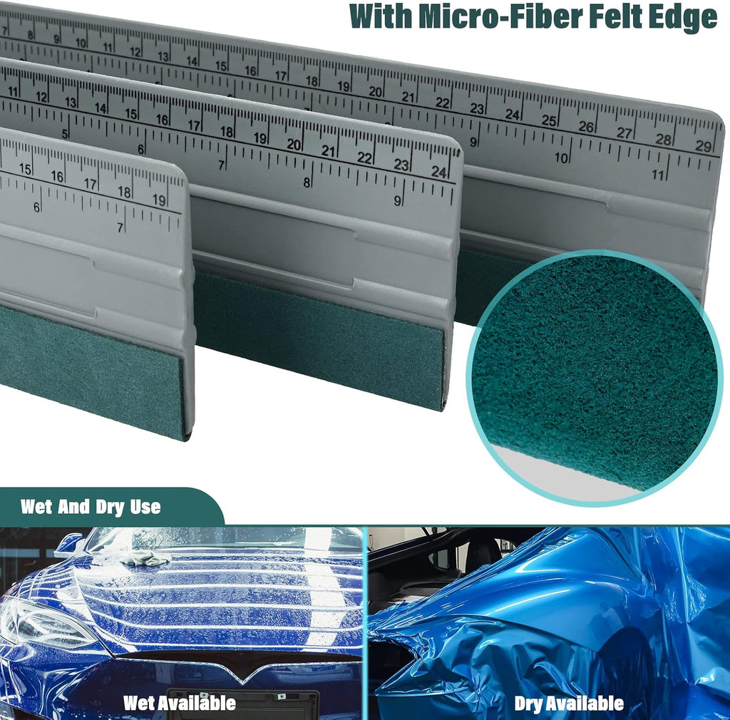 Large Vinyl Squeegee Window Tint Tool 3PCS Big Size Felt Edge Wrap Scraper for Vinyl Graphic Decal Car Wrapping