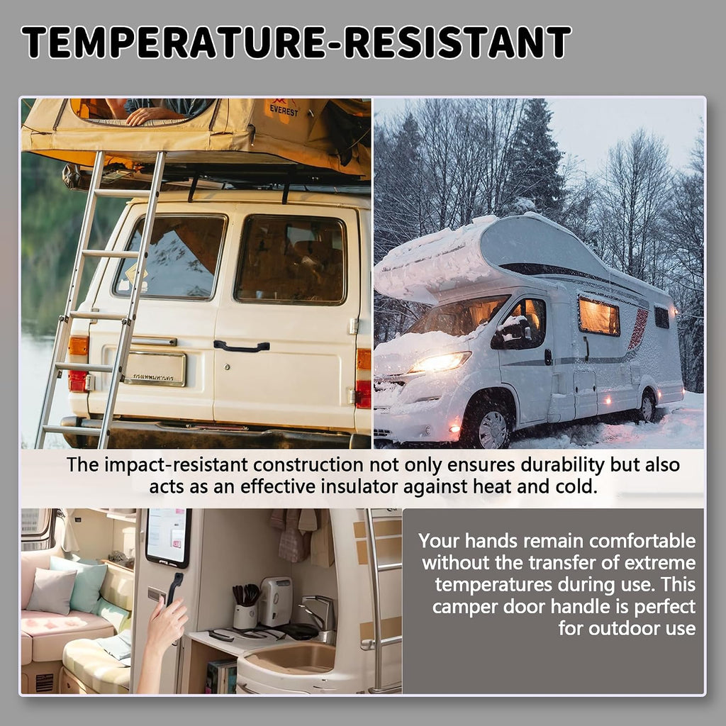 TonGass (3 Pack, Black All Weather Plastic Grab Handle for RV Trailer