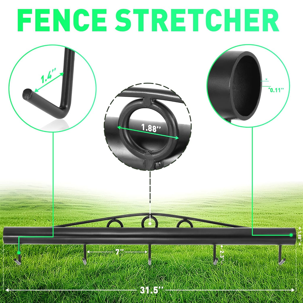 Livestock Chain Link Fence Stretcher Puller, 5-Hook Bar, Black