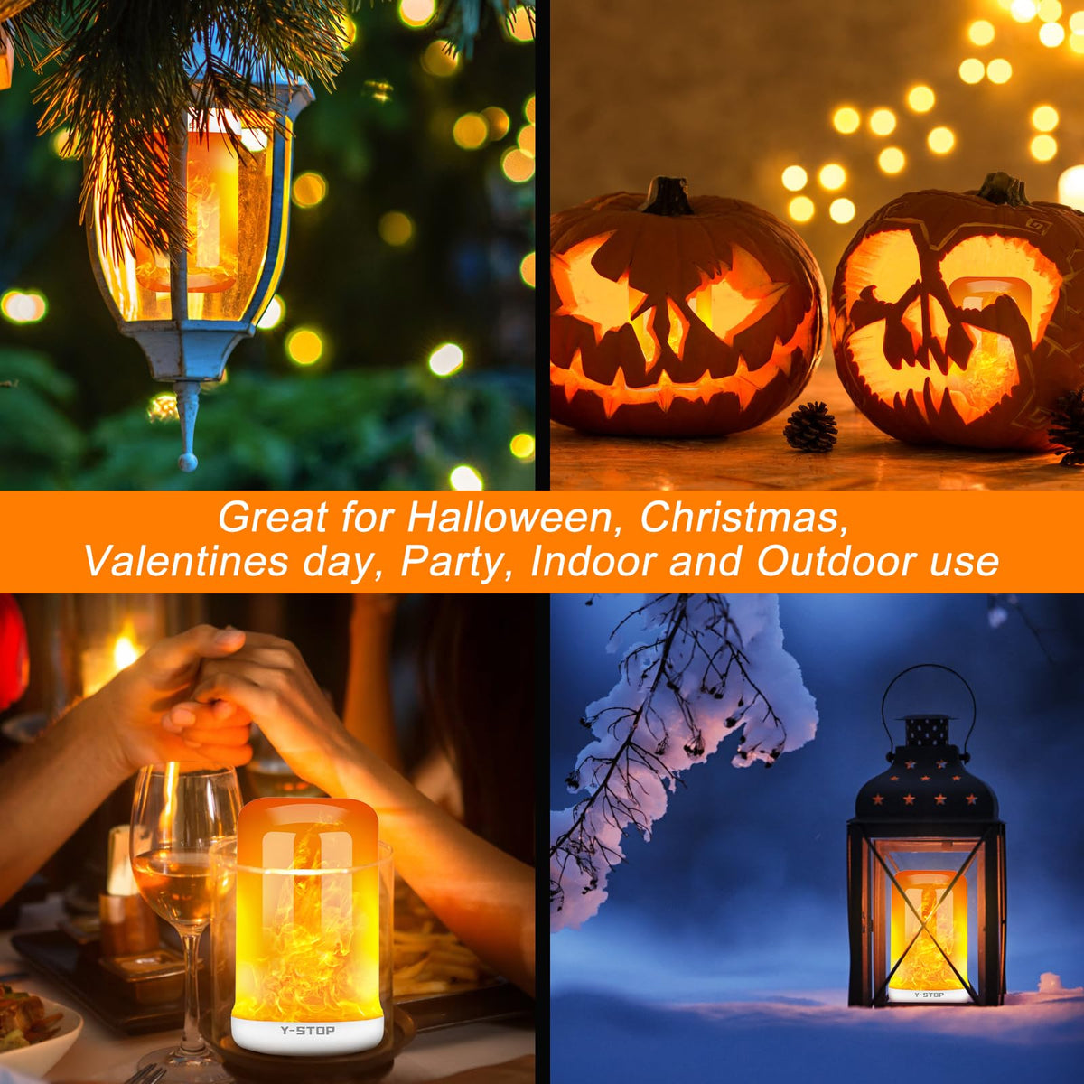 Flame Light Bulbs, Upgraded 4 Modes Fire Light Bulb with Upside Down Effect, E26 Base Flickering Light Bulb for