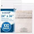 24” X 36” (100 Count) Self Seal Clear Poly Bags with Suffocation Warning