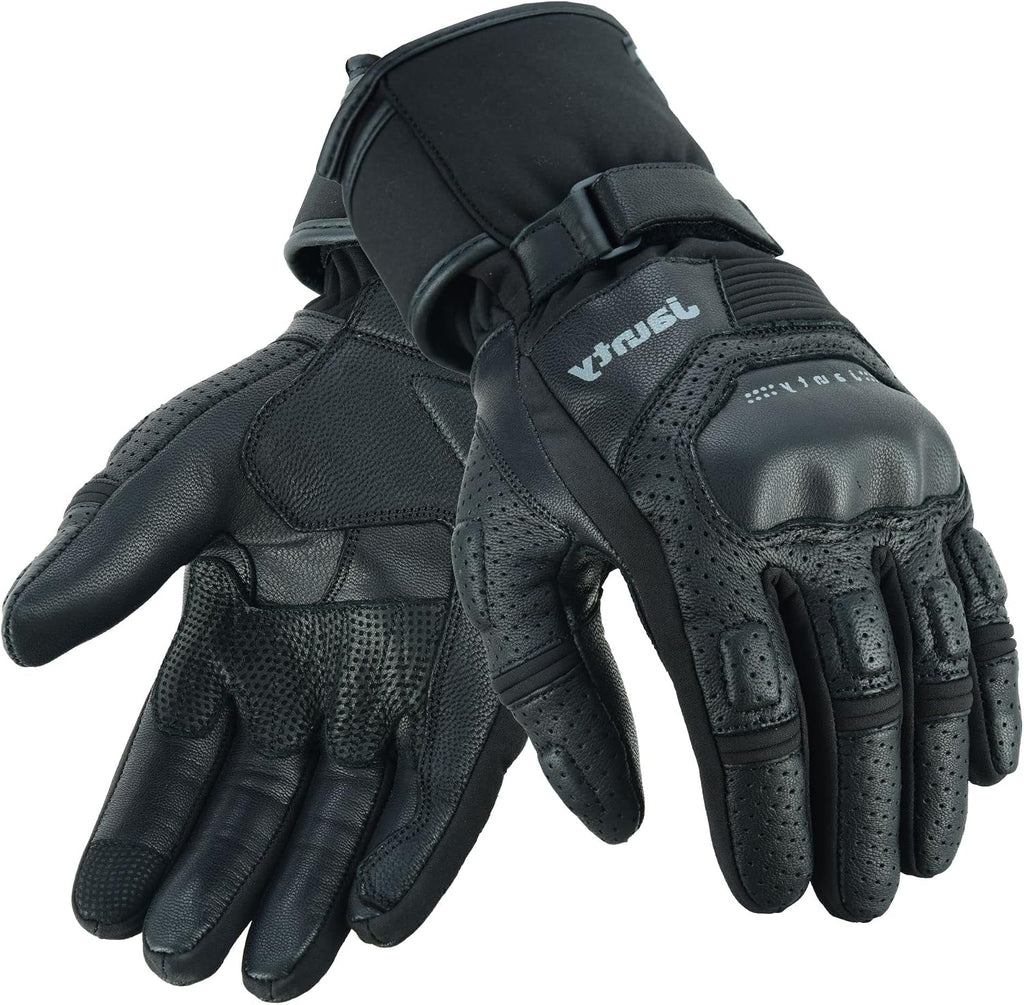 Motorcycle Gloves, Summer Leather Touchscreen Racing Gloves, Black, Unisex Adults, Motorcycle Enthusiasts Adults