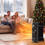 Oil Filled Radiator Heater, 700W Portable Space Heater (Black)