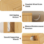 13 Gallons Pull Out Trash Can Cabinet, Hidden Trash Can, Natural Oak