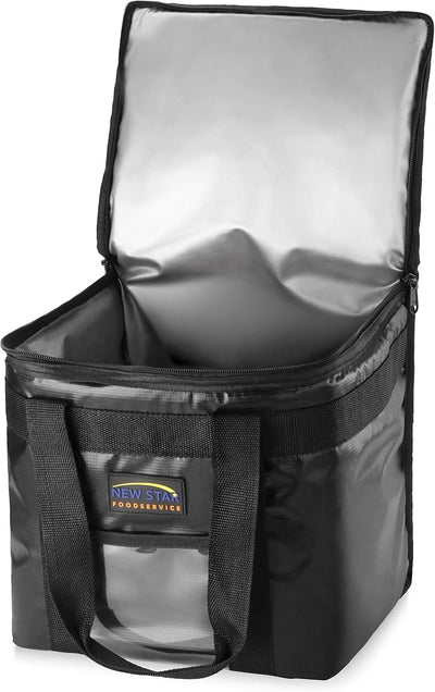 Commercial Insulated Food Delivery Bag, Half Size, 12 x 11.5 x 9.5 Inch, Black