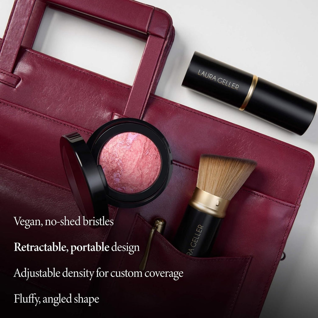 Cosmetic Professional Makeup Brushes - Cruelty-Free 02 Retractable Angled Kabuki Brush