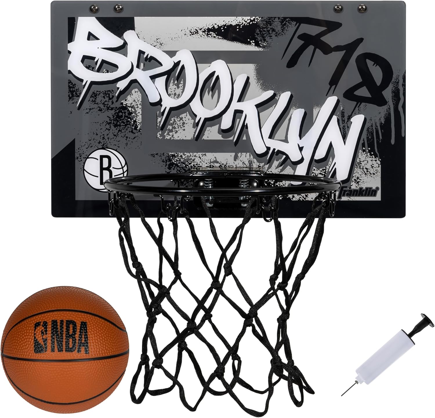 NBA Team Over the Door Basketball Hoops - Kids Indoor Mini Basketball Hoop + Ball Set - NBA Fan Mini Hoops