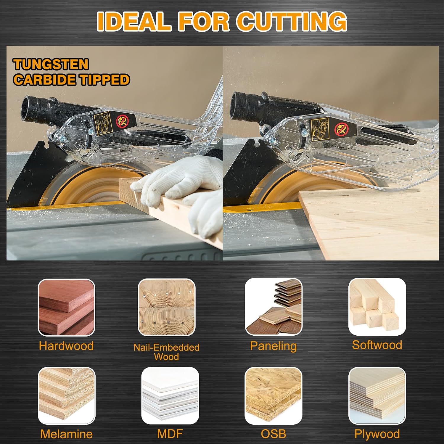 10 Inch Table Saw Blade/Miter Saw Blade, 5/8" Arbor, 32T for Framing&60T for Fine Finish&80T for Ultra Fine Finish