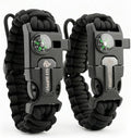 Paracord Bracelet Compass Hiking Survival Kit Emergency Whistle Fire Starter Camping Gear Hiking Essentials Fishing