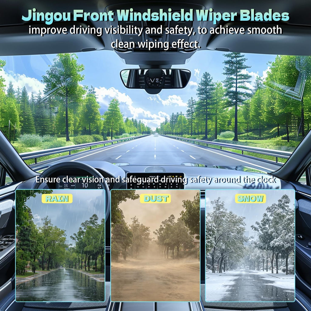 20''+20'' Front Windshield Wiper Blades Compatible with 1999-2007 Ford F-150 Expedition/2003-2014 Ford E-150 OEM