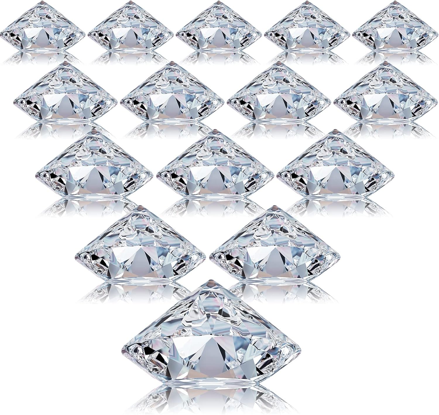 24 Pack Diamond Place Card Holders, Clear | Acrylic Table Number Holder, Crystal Diamond Card Stands Bulk, Party