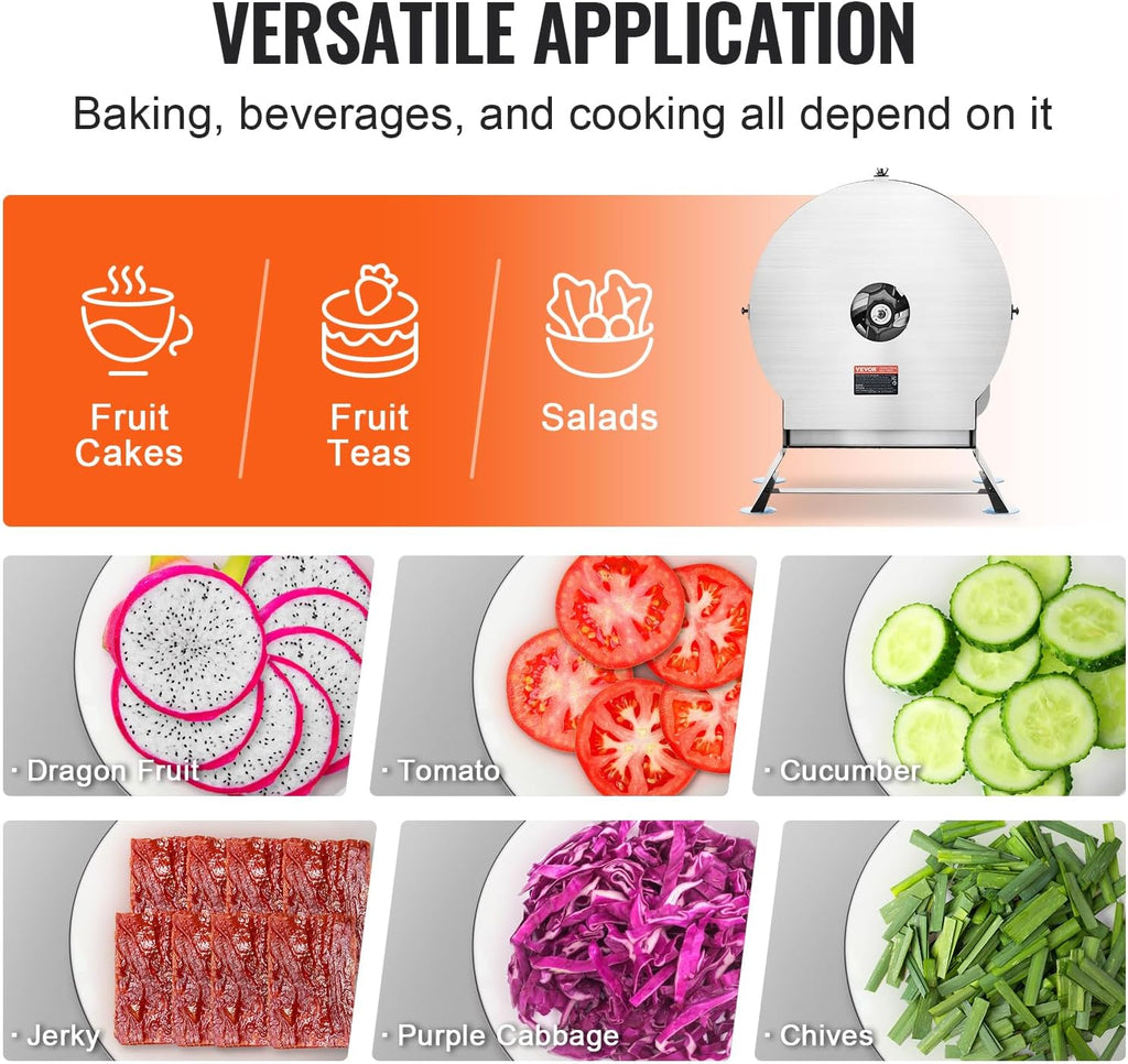 Electric Vegetable Slicer, 0-0.5"/0-12mm Thickness Adjustable Commercial Slicer Machine, Convertible to Manual