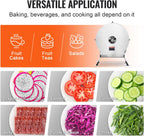 Electric Vegetable Slicer, 0-0.5"/0-12mm Thickness Adjustable Commercial Slicer Machine, Convertible to Manual