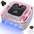 2-in-1 Nail Drill & UV LED Nail Lamp, Professional Rechargeable 45000 RPM Electric Nail Drill Machine, Nail Grinder