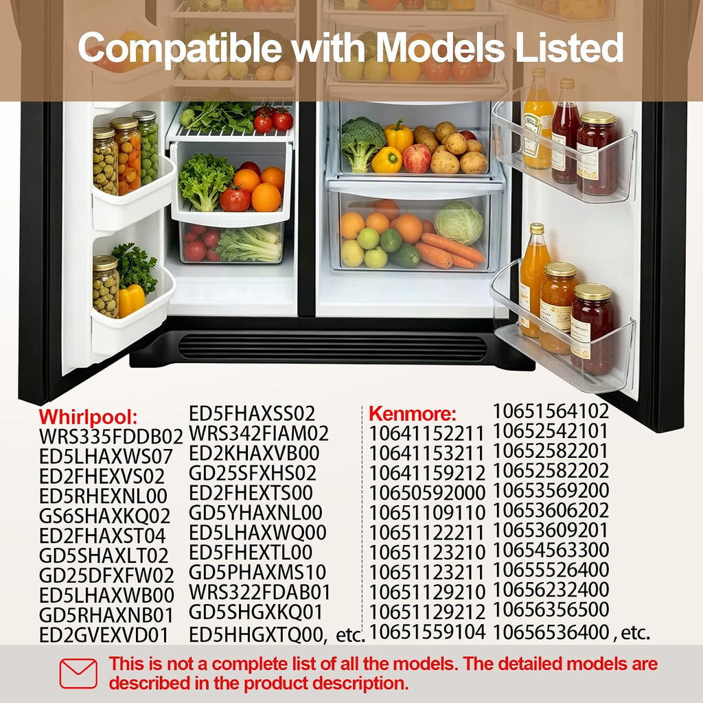 WRS335FDDB02 ED5LHAXWS07 Crisper Drawer (Upper) for Whirl-pool Refrigerator