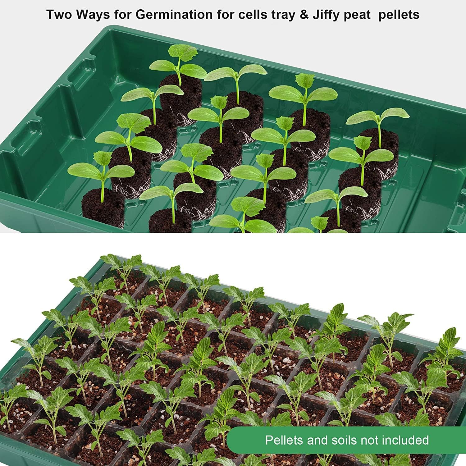 Seedling Trays Seed Starter Tray, 5-Pack Mini Propagator Plant Greenhouse Grow Kit with Humidity Vented Domes and
