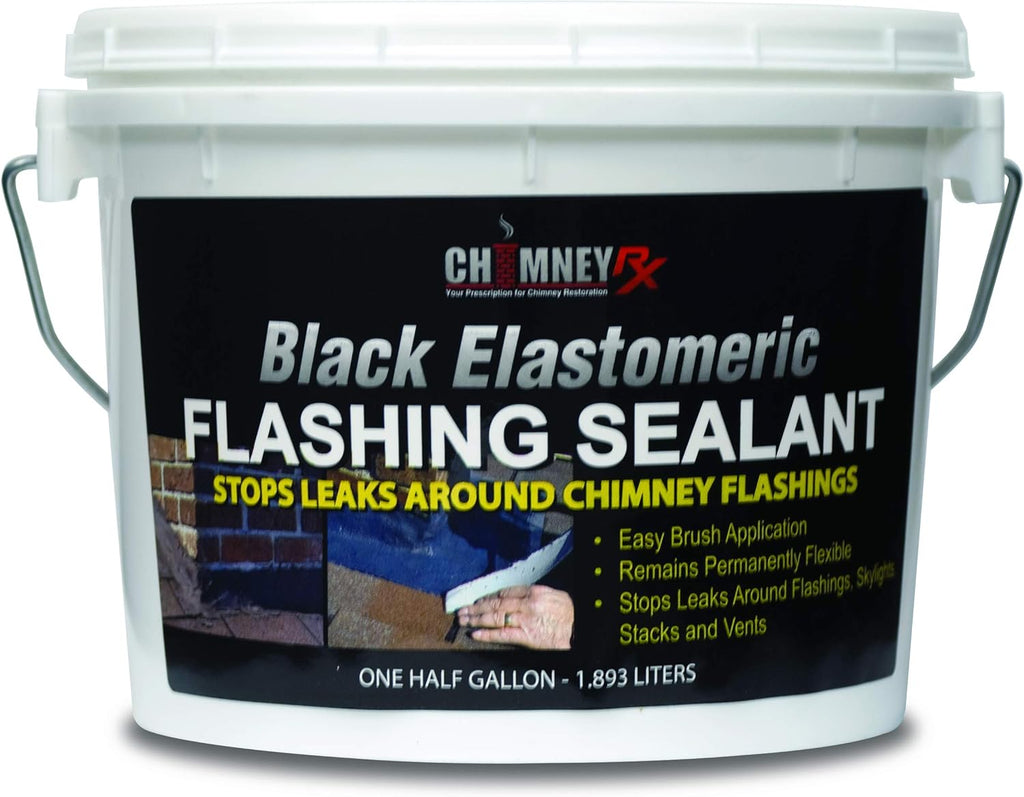 300054 Brushable Flashing Repair Sealant – Black Elastomeric Waterproof Coating Leak Protection for Vents & Skylights