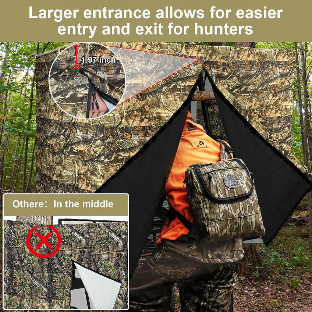 Tree Stand Blind Kit For Deer Hunting 138'' X 35.4'' Universal 2 Man | Silent Tree Stand Skirt Camo Treestand Blind