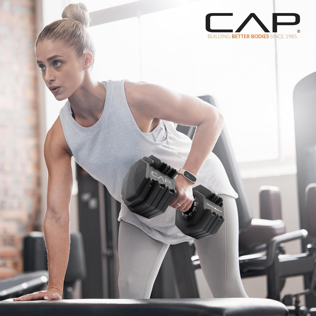 ADJUSTABELL Adjustable Dumbbell Set, Premium Quick Select Adjustable Weights for Strength Training, Singles & Pairs