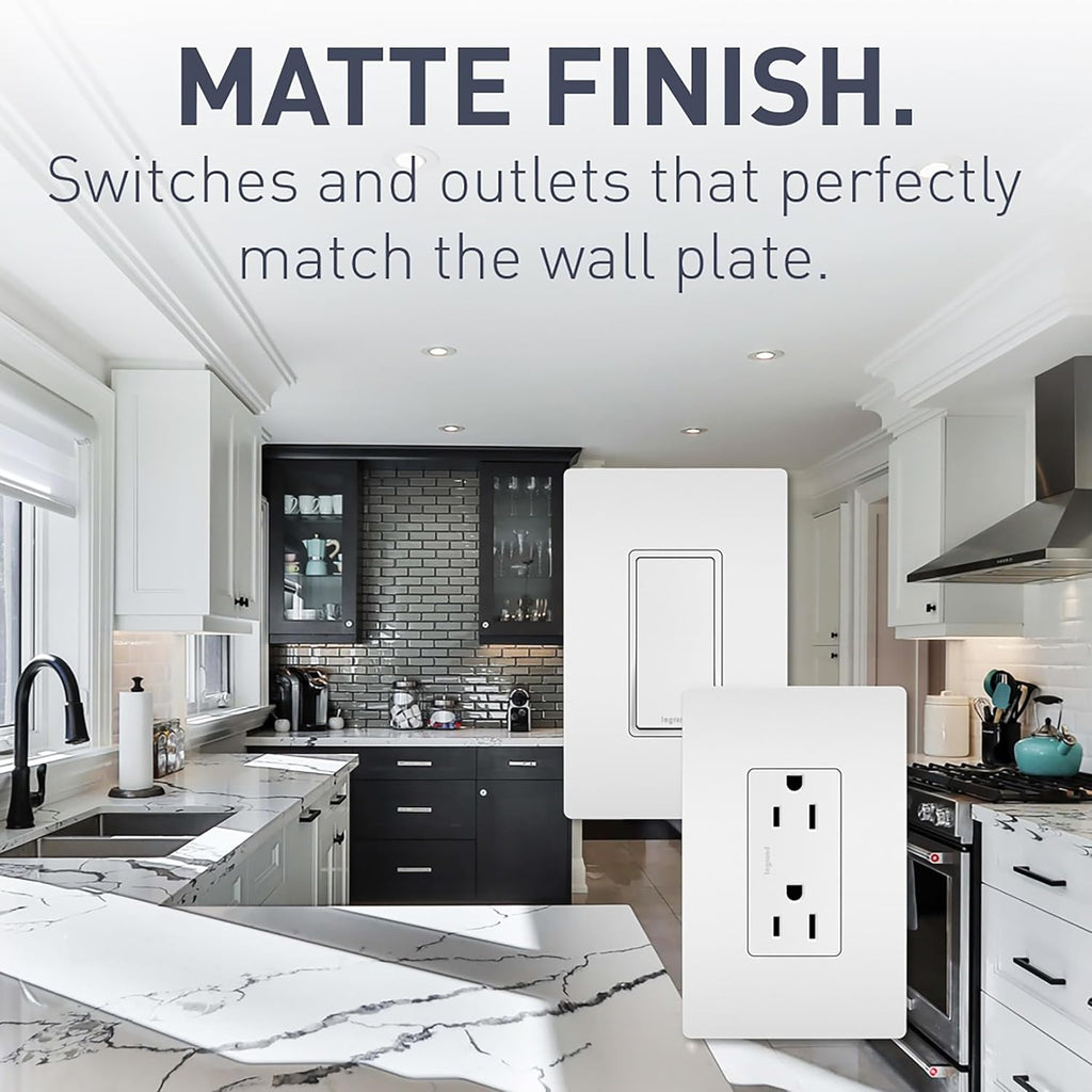 Legrand Radiant 15 Amp Decorator Duplex Outlet White 1 Pack