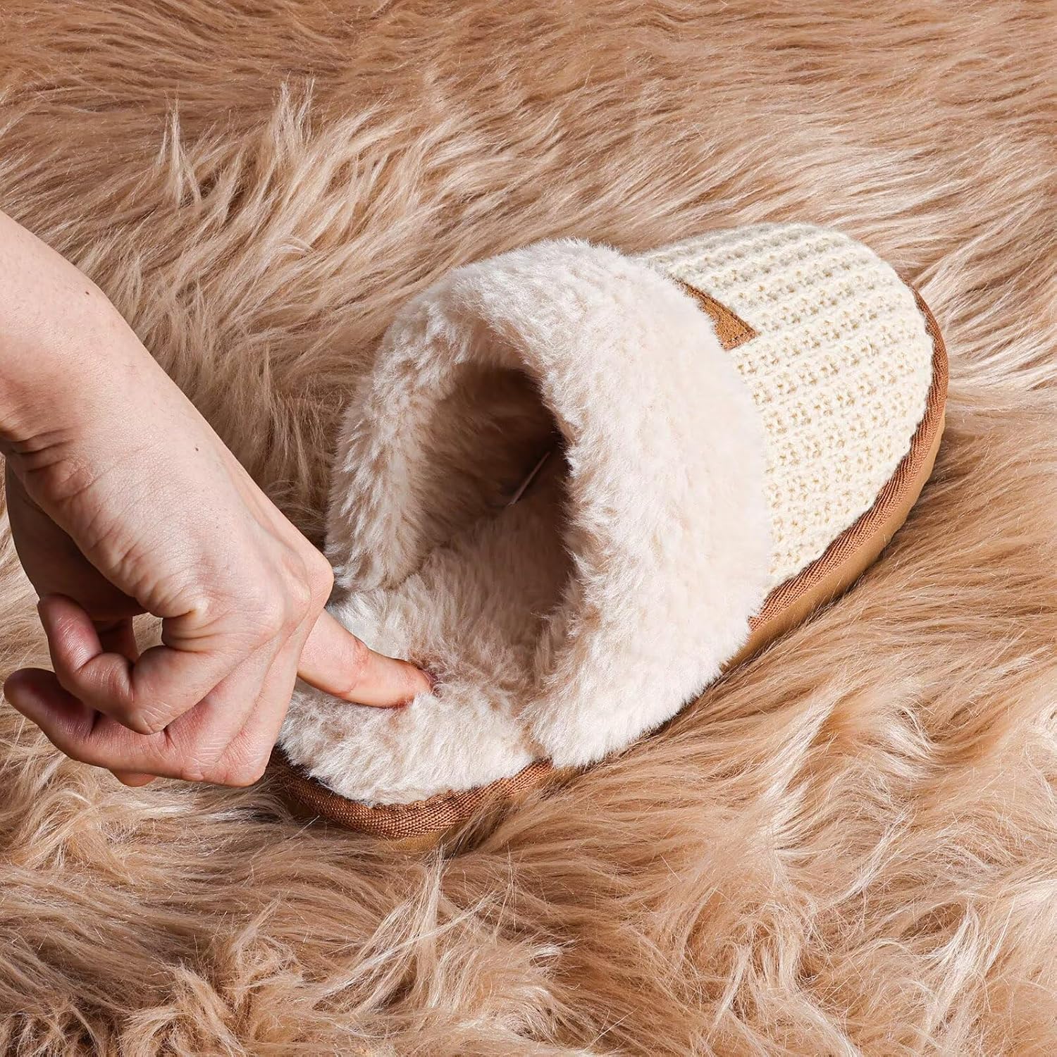 Cozy House Slippers for Women with Memory Foam Fuzzy Shoes for Indoor