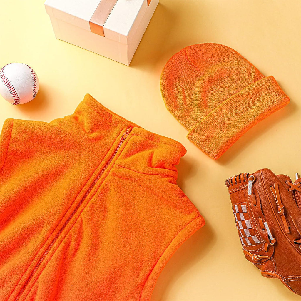 2 Pcs Orange Hunting Vest Beanie Reflective