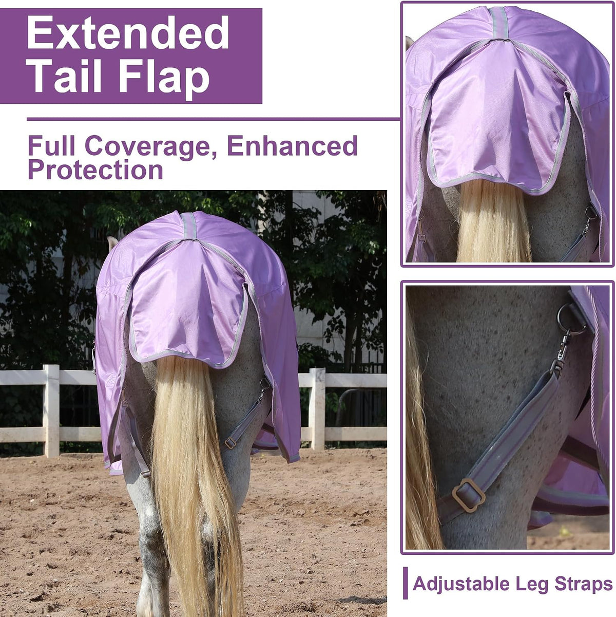 Horse Fly Sheet with Neck Cover & Belly Band Mesh UV Protection