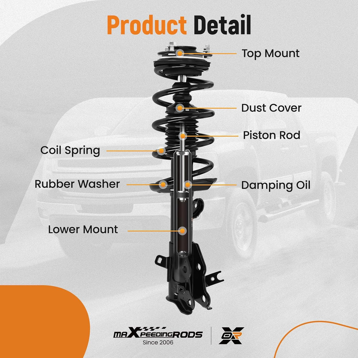 maXpeedingrods Front Struts Shocks for Honda Civic Sedan 2013 2014 2015