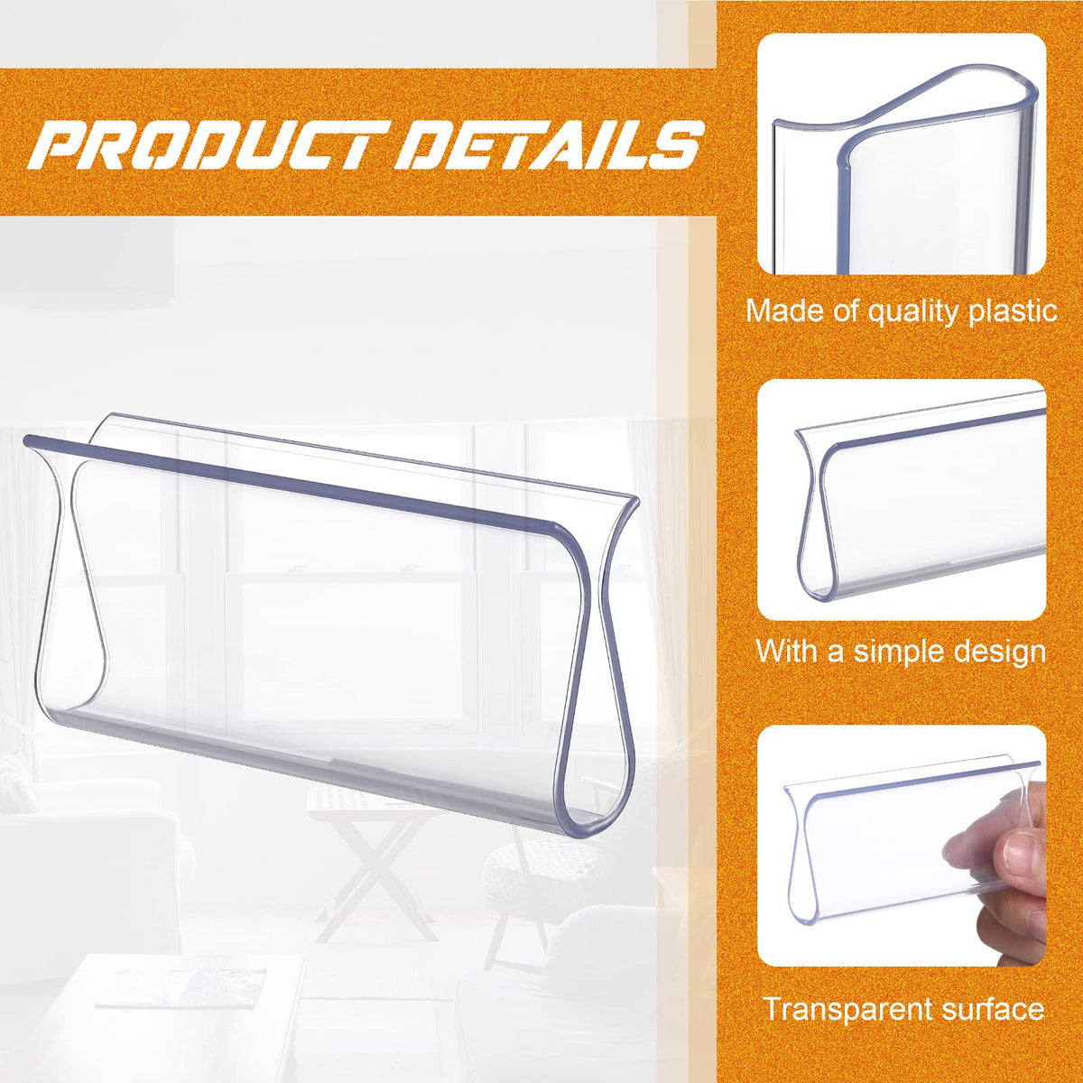 8 Pieces Plastic Shade Pulls for Roller Shades Handles, Clear