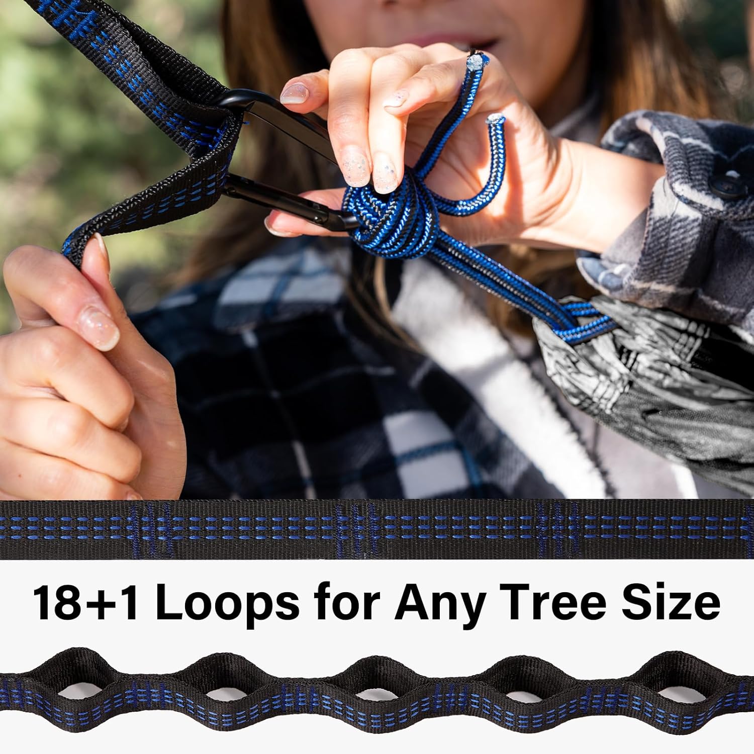Camping Hammock, Portable Hammocks with Tree Straps & Attached Carry Bag, Camping Essentials Gear, Perfect for