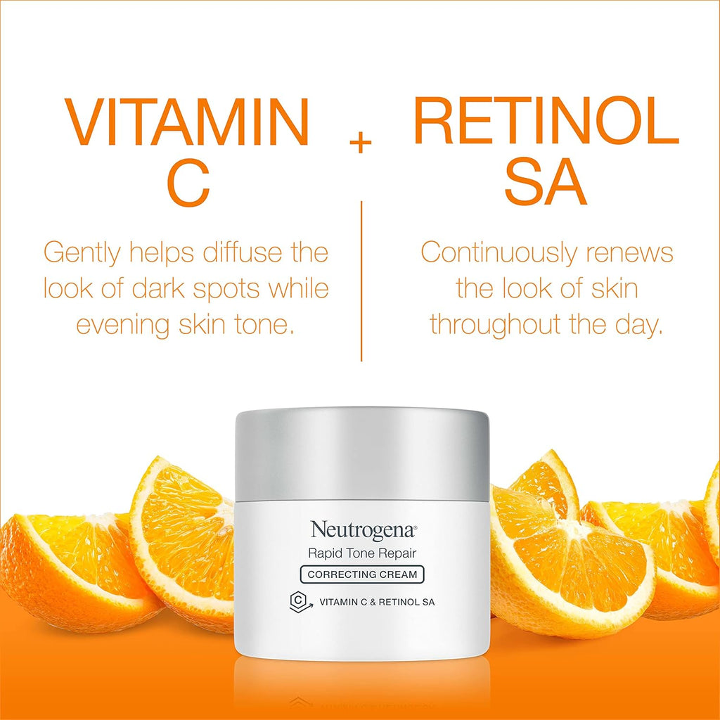 Rapid Tone Repair Retinol + Vitamin C Correcting Cream, Face Moisturizer with Retinol, Hyaluronic Acid & Vitamin C