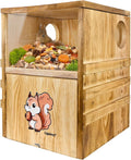 Large Outdoor 2-in-1 Squirrel House and Feeder with Secure Den Box and Nesting Box, Durable Squirrel Box for