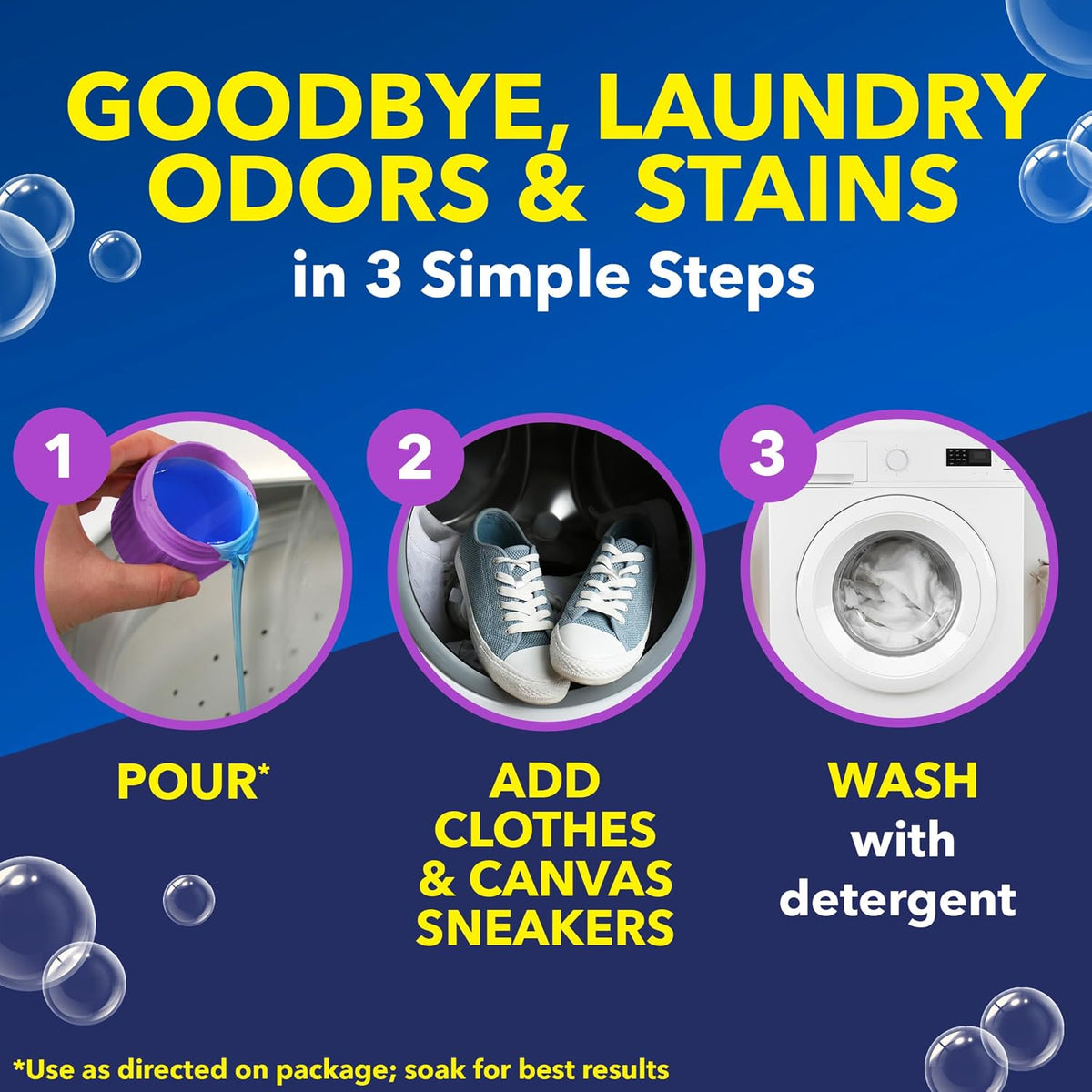 Odor Blasters Odor and Stain Remover Laundry Booster Liquid, 50 fl oz 3-Pack