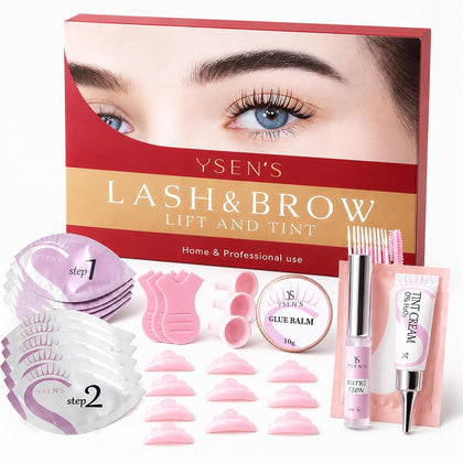 Lash Lift Kit – Lash Lift and Color Kit 4 in 1, Eyelash Lift and Brow Lamination Kit with Black Color and Glue Balm