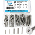M5 x 20mm 25mm 30mm 35mm 40mm Flat Head Hex Socket Cap Screws Countersunk Bolts, Stainless Steel 304, Metric Allen