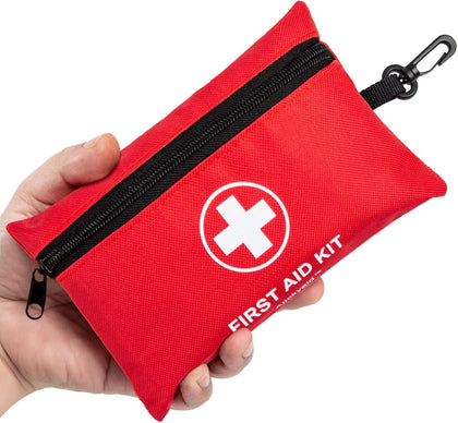 Mini First Aid Kit - 140 Piece Small First Aid Medical Kit for Car, Home, Office, Travel, Camping, Sports, Outdoor