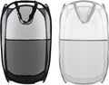Collapsible Pop Up Laundry Hamper, Extra Large Mesh Foldable Laundry Basket, 28" x 16" x 16", 2 Pack (Black + Grey)