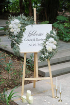 Artificial White Wedding Arch Flowers Set of 2