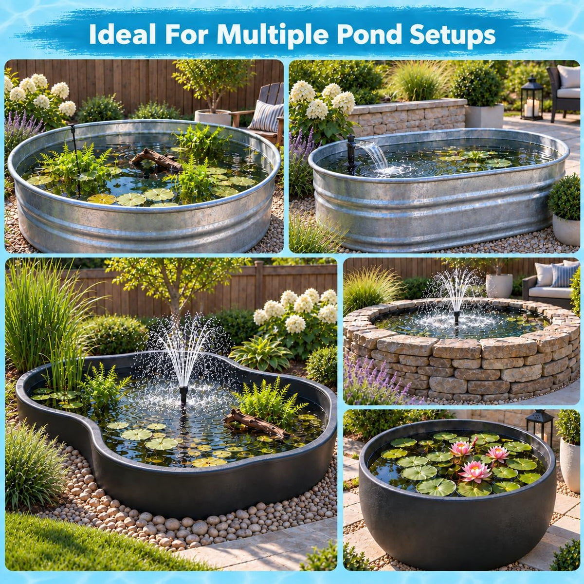 400GPH All-in-1 Pond Pump and Filter Kit for Pond 100 to 400 Gallons
