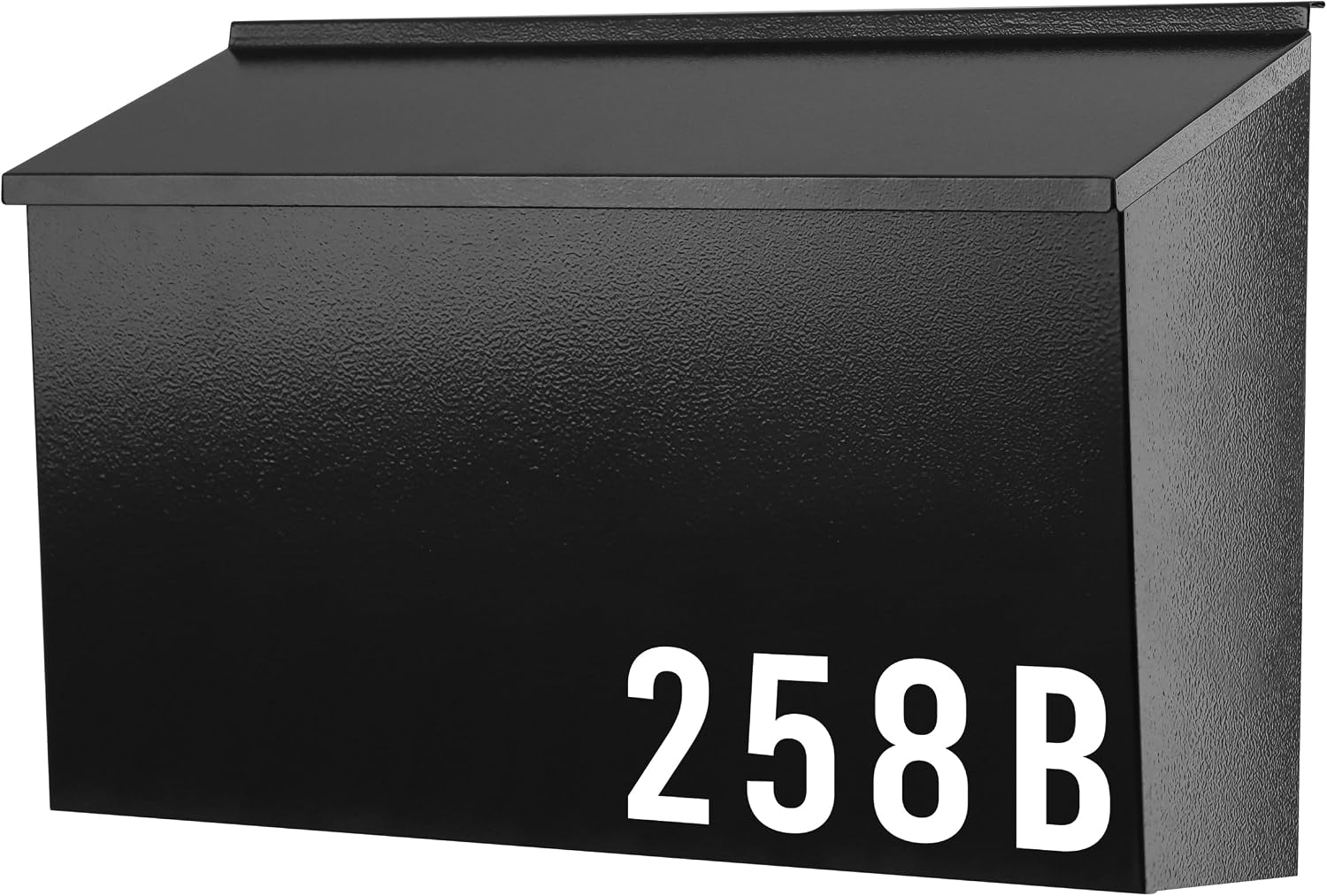 Wall-Mount Mailbox for House, Large Capacity Mail Box, Galvanized Steel Rust-Proof Metal Post Box, Mailboxes for