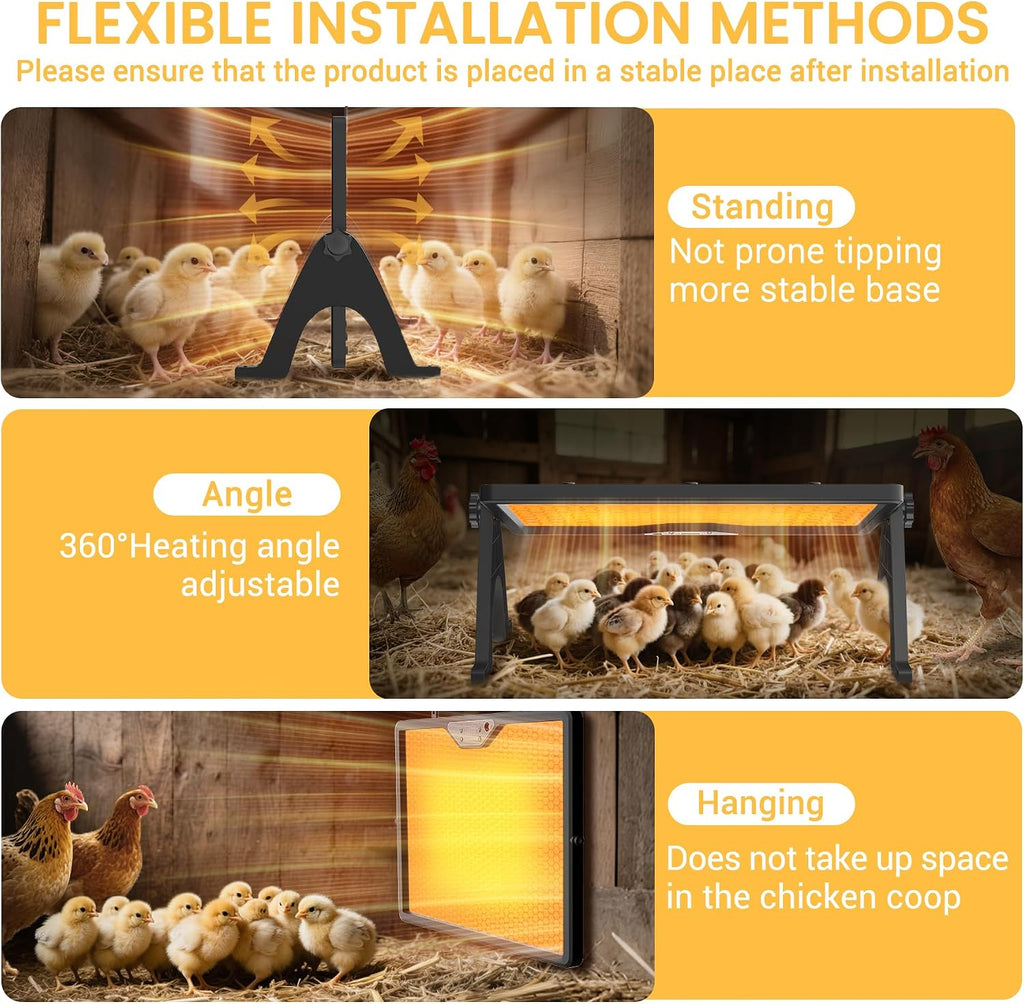 Chicken Coop Heater Brooder Plate, 180W Dual-Heating Chicken Heater