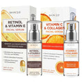 Retinol & Vitamin E + Collagen & Vitamin C Serum For Face – Dermatologist Tested, Anti Aging, Korean Skin Care –
